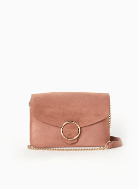 Orange saddle lock front chain cross body bag