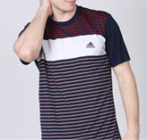 Adidas Striped Men's Round Neck Shirt